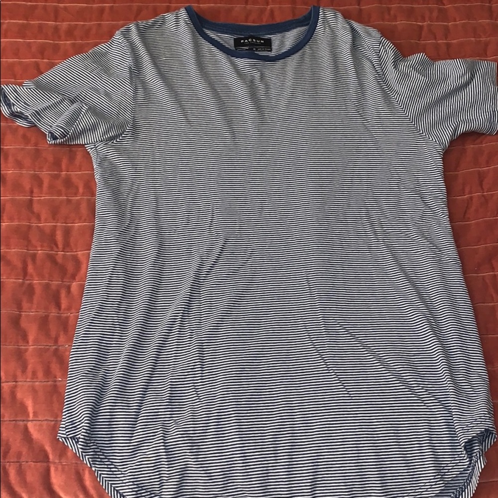 Men’s Blue and White striped Pacsun shirt